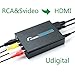 RCA Svideo to HDMI Converter,Udigital 3RCA AV CVBS Composite SVideo RL Audio to HDMI Converter Adapter Upscaler Support 720P/1080P N64 Sega Genesis