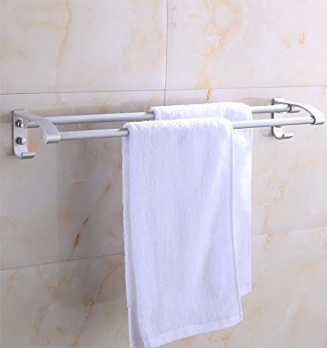DHWM-Space aluminum towel rack towel rail double bar toilet Bathroom Acc. Thick-bath towel rack without rust