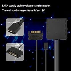 XMSJSIY 5V 3 Pin ARGB to 12V 4 Pin RGB