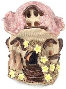 Mushroom house tea light holder, POTTERY CANDLE HOLDER,