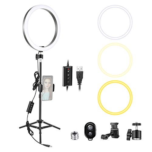 Neewer Led Ring Light for iphone 10inch with Tripod Stand and phone