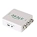 Akale RCA Composite CVBS AV to HDMI Video Audio Converter Adapter Mini Box Support 1080P for TV/PC/PS3/Blue-Ray DVD,White