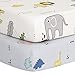 TILLYOU 2 Pack Fitted Crib Sheet Set - 100% Natural Cotton Toddler Bed Mattress Sheets,Standard 28”x 52”, Gray Dino&Woodland Animals