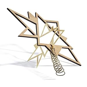 The Oak Men – Twinkle – kerstboompiek, kerstboom – eikenhout – messing – afmetingen (ØxH): 16 x 25 cm