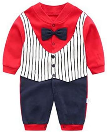 Baby Jumpsuit Autumn Clothing Newborn Cotton Clothes Long Sleeved Baby Boys Bow Tie Climbing Roupa Pajama Outwear