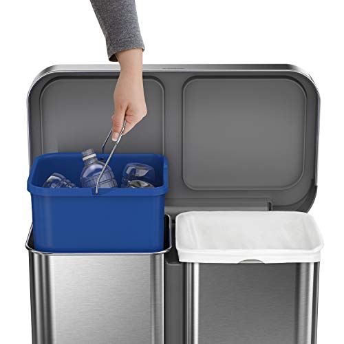 5 simplehuman+Brushed+Stainless+Compartment+Recycler