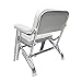 Leader Accessories Portable Folding Deck Chair with Aluminum Frame and Armrests (White)