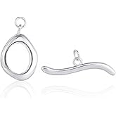 1 Set 925 Sterling Silver Toggle Clasps for Jewelry Making OT Clasp Bracelet Clasps and Closures T-Bar Closure Adjustable Connector for Jewelry Making