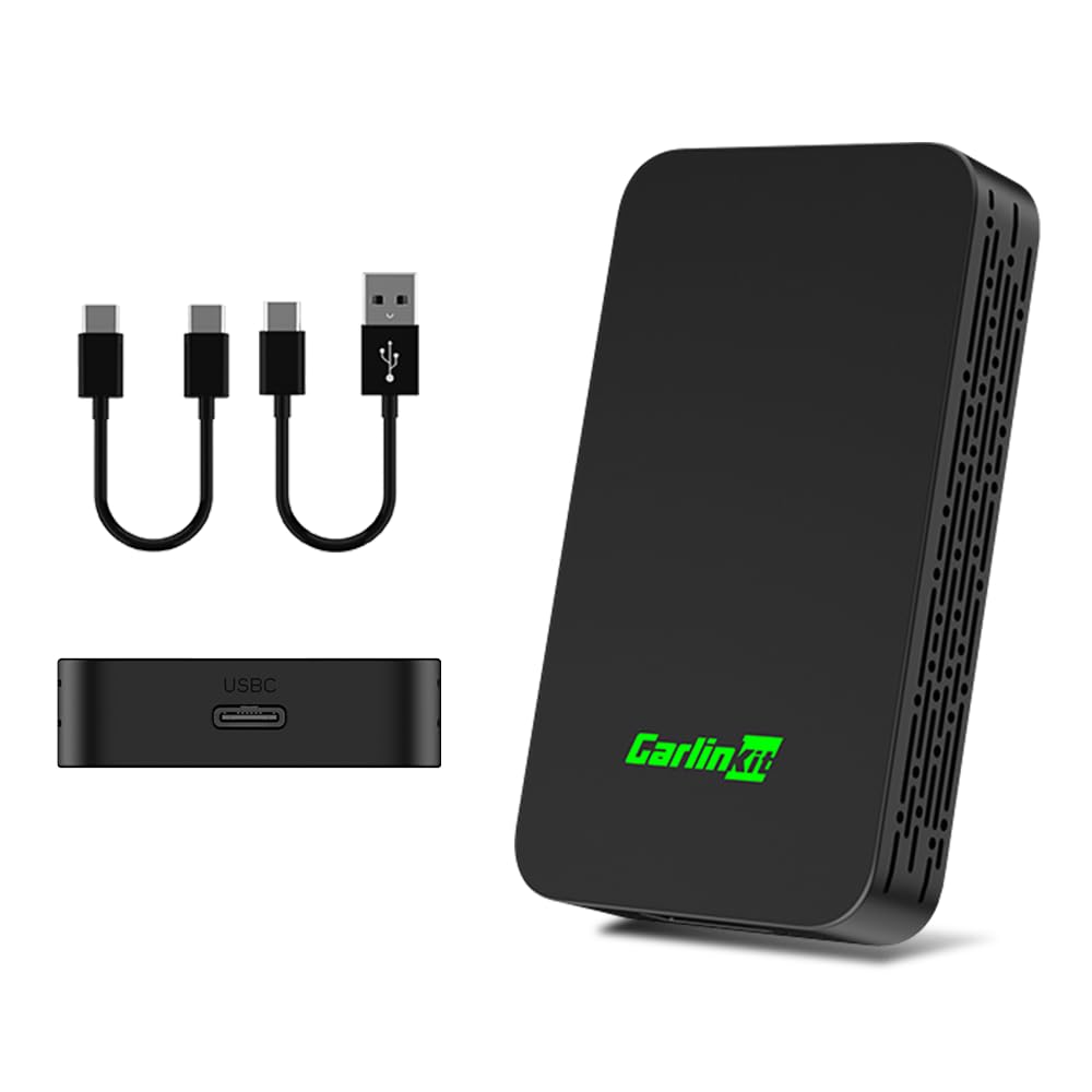 CarlinKit 5.0 Wireless CarPlay/Android Auto 2Air Adapter，Convert Wired to Wireless CarPlay&Android Auto，Support OTA Upgrade