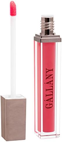Gallany Cosmetics Lucite Coral Pink Lip Gloss, Plumping Full Lips, High Shine, Vanilla Scented, Cruelty-Free (Coquette)