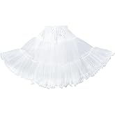 DICOSMETIC Women’s Petticoat Skirts White Crinoline Short Petticoat Polyester Elastic Waist Petticoats 45cm Short Underskirt for Lolita and Princess Ballet Dance Pettiskirts