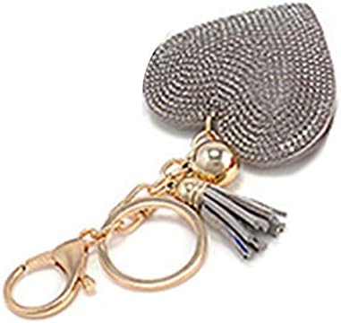 Fashion Faux Rhinestone Heart Shape Pendant Handbag Keychain Bag Keyring Key Chain - #2 GlobalDeal Direct