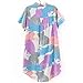 ABADAY Multicolor Cartoon Cat Print Short Sleeve Longline Shirt