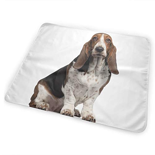 V5DGFJH.B Baby Portable Diaper Changing Pad Basset Hound Dog Urinary Pad Baby Changing Mat 31.5" x25.5''