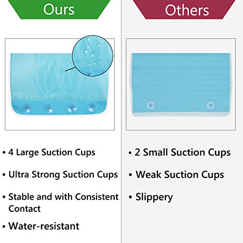 Bath Kneeler and Elbow Rest Bathtub Kneeling Pad with Toy Organizer - Baby Kneeling Mat for Baby Bath Time, Garden Work, Exercise - Detachable and Foldable Child Bath Tub Padding for Parents - Blue