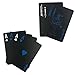 ArnoStore Waterproof PVC Playing Cards Set Pure Color Black Poker Card Classic Magic Tricks Tool Yacht game party toy,54pcs/Deck