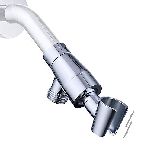 Brass Shower Head Holder for Hand Held Showerhead, Adjustable Shower Arm Bracket Mount, Universal Shower Arm Adapter (Chrome) - Thumbnail 5