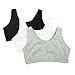 Fruit of the Loom Women's Built Up Tank Style Sports Bra Fashion Colors, Black/White/Heather Grey, 42