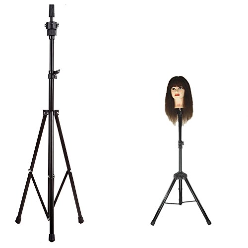 SMITH CHU Metal Adjustable Wig Head Stand Tripod Holder Mannequin Tripod for Hairdressing Training Cosmetalogy with Carry Bag