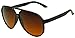 SunglassUP - Blue Blocking Over sized Round Bomber Aviator Sunglasses Amber Tinted Lens (Black, Amber (Blue Buster Lens))