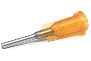 SANANTS - 15GA 1/2 Inch Dispensing Needle - Blunt Tip Luer Lock - Fluid Manifold Channel - 50 PCS,Amber