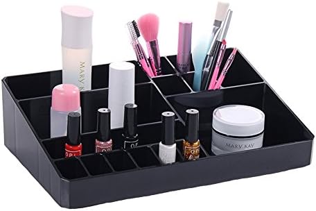SIYIRONG 4 Color Makeup Organizer Cosmetics Nail Polish Brush Lipstick Holder Box Black-L