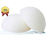 Konjac Sponge - Original - Facial Sponge, 100%natural Original Pure Facial Sponge for All Skin Type 2-pack (White Heart)