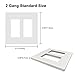 [10 Pack] BESTTEN Screwless Decorator Wall Plate Cover for GFCI Outlet, USB Receptacle, Decor Light, Dimmer, Timer Switch, 2-Gang Standard Size, Child Safe, Unbreakable PC Material, White, UL Listed