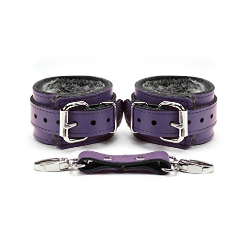 Baltimore Wrist Cuffs Ankle Cuffs Supreme Lambskin Leather (Purple, Wrist)