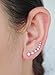 YAN & LEI Sterling Silver Sweep up Ear Pin Crawler Cuff Wrap Climber Earrings with 7 CZ Stones