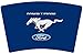 Mugzie Ford Mustang White Pony Travel Mug with Insulated Wetsuit Cover, 20 oz, Blue