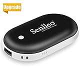 Senlleo Rechargeable Hand Warmer, 5200mAh Power Bank : Larger Capacity Double-Sided Pocket Warmer Compatible with iPad iPhone Samsung All Android Smartphone External Battery Charger(Black)