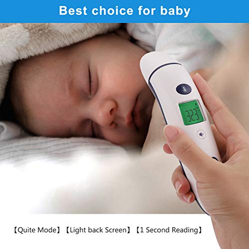Johgee Baby Thermometer for Fever, Forehead and Ear Thermometer, Digital Medical Thermometer for Infants Kids Adults 5 Modes Digital Infrared Thermometer Professional Certification