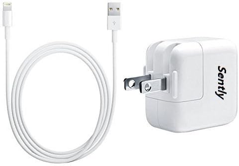 Sently iPad Charger 6ft 8Pin USB Sync and Charge Lightning Cable with 12W Power Adapter for iPad 4 Mini Air Pro