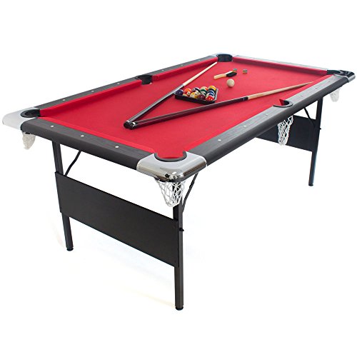 GSE Games & Sports 6-Ft Deluxe Folding Billiard Pool Table with Set of Pool Balls, 2 Pool Cues, and Accessories by GSE GSE Games & Sports 6-Ft Deluxe Folding Billiard Pool Table with Set of Pool Balls, 2 Pool Cues, and Accessories by GSE