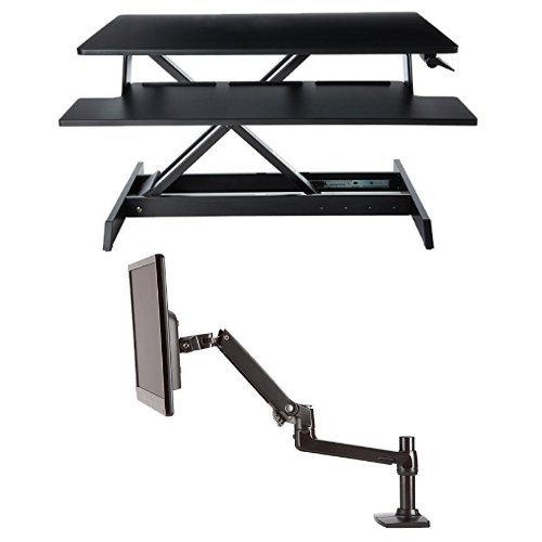 AmazonBasics Premium Wall Mount Monitor Stand Lift Engine Arm Mount