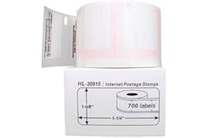 HOUSELABELS Compatible DYMO 30915 Internet Postage Labels (1-5/8" x 1-1/4"), Strong Permanent Adhesive, Compatible with DYMO LW 450, 4XL, Rollo & Zebra Desktop Printers, 2 Rolls /1400 Labels