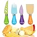 oobest Multi-Colored Cheese Knives Set Pizza Knives 4 Pieces Stainless Steel Light-Handed Knives