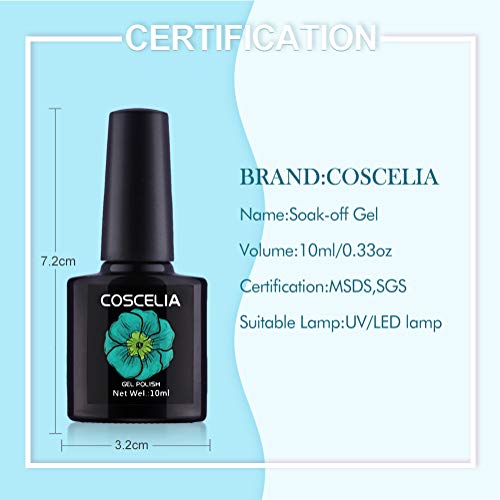 Coscelia Nail Polish Manicure Kit 5 Colors Soak Off Gel Polish with 48W LED UV Nail Lamp Top and Base Coat Decoration Nail Remover Manicure Professional Tool Set Starter Kit