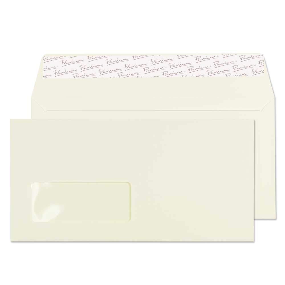 Blake Business DL 110 x 220 mm 120 gsm Peel & Seal Window Wallet Envelopes (71265) Oyster Wove - Pack of 50