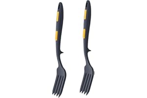 FELTECHELECTR 2pcs Silicone Spaghetti Fork Nonstick Flexible Cooking Fork Heat Resistant Reusable Kitchen