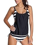 HelloTem Women Tribal Printed Tankini With Boy Shorts 3 Piece Swimsuit Set