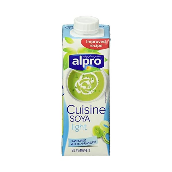 Alpro Cooking Soya Light â Vegane Kochcreme aus Soja mit neutralem Geschmack fÃ¼r heiÃe und kalte Gerichte â 15 x 250 ml