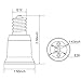 JACKYLED 6-Pack E12 to E26 E27 Adapter Chandelier Light Socket E12 to Medium Socket E26 E27 Converter Bulb Base Adapter Converter