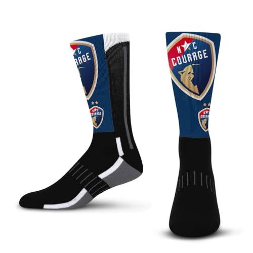 For Bare Feet NWSL North Carolina Courage Phenom Curve Zoom II Socks, Adult Lar…