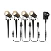 Aourow Led-Tuinverlichting,3W x 4 Warmwitte LED-Tuinlamp met Metalen Grondpen,IP65 Waterdichte Laagspanning-Tuinspot met…