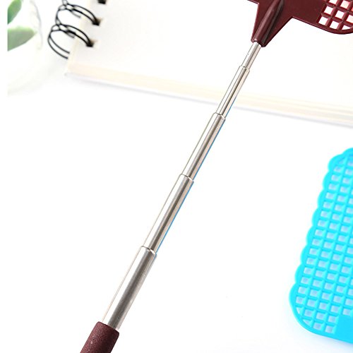 yodaliy Fly Swatter Fly Killer, Manual Adjustable SWAT Pest Control, Telescopic Fly Swatter Extendible Bug Wasp Bee Mosquito Killer, 11.02"- 28.74" Long Stainless Steel Handle Plastic Fly Swatters - Thumbnail 6
