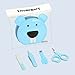 Livememory Baby Nail Set Baby Manicure Set Infant Newborn Nail Kit Baby Nail Clipper with Scissors & File & Nasal Tweezers - 4 Piece - Blue