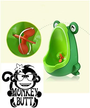 Boys Urinal Toddler Toilet Training Child Potty Trainer Hangs on wall in bathroom Green Fun Aiming Target Portable includes suction cups