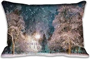 Snow At Night Wallpaper DAP Sargent Standard Pillow Protector Pillow Covers Decorative Home Office Club Pillow Case Cover 20x30inch(Twin Sides)